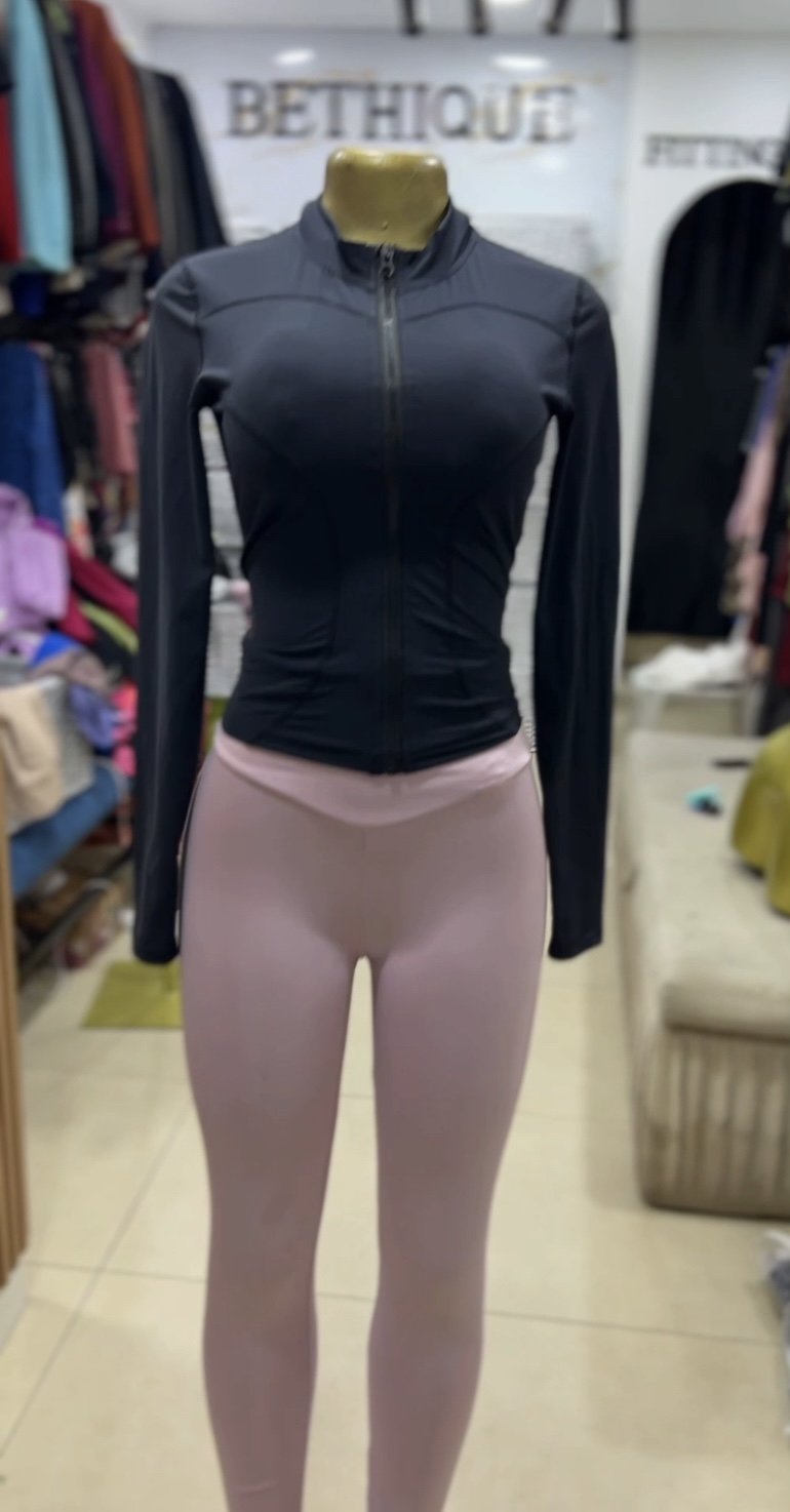 Black& peach long Gym wear J028