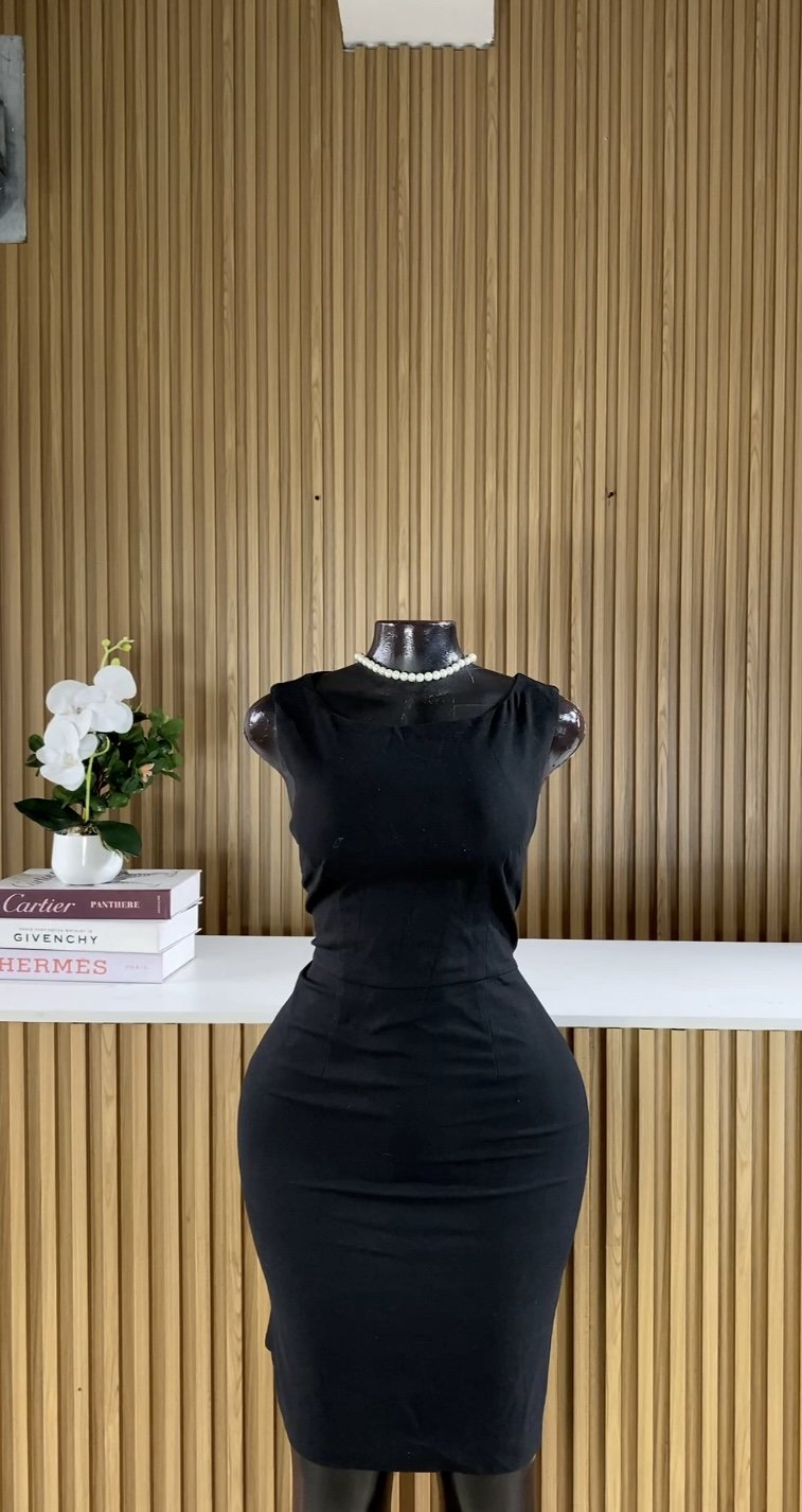Black chic cop dress C216