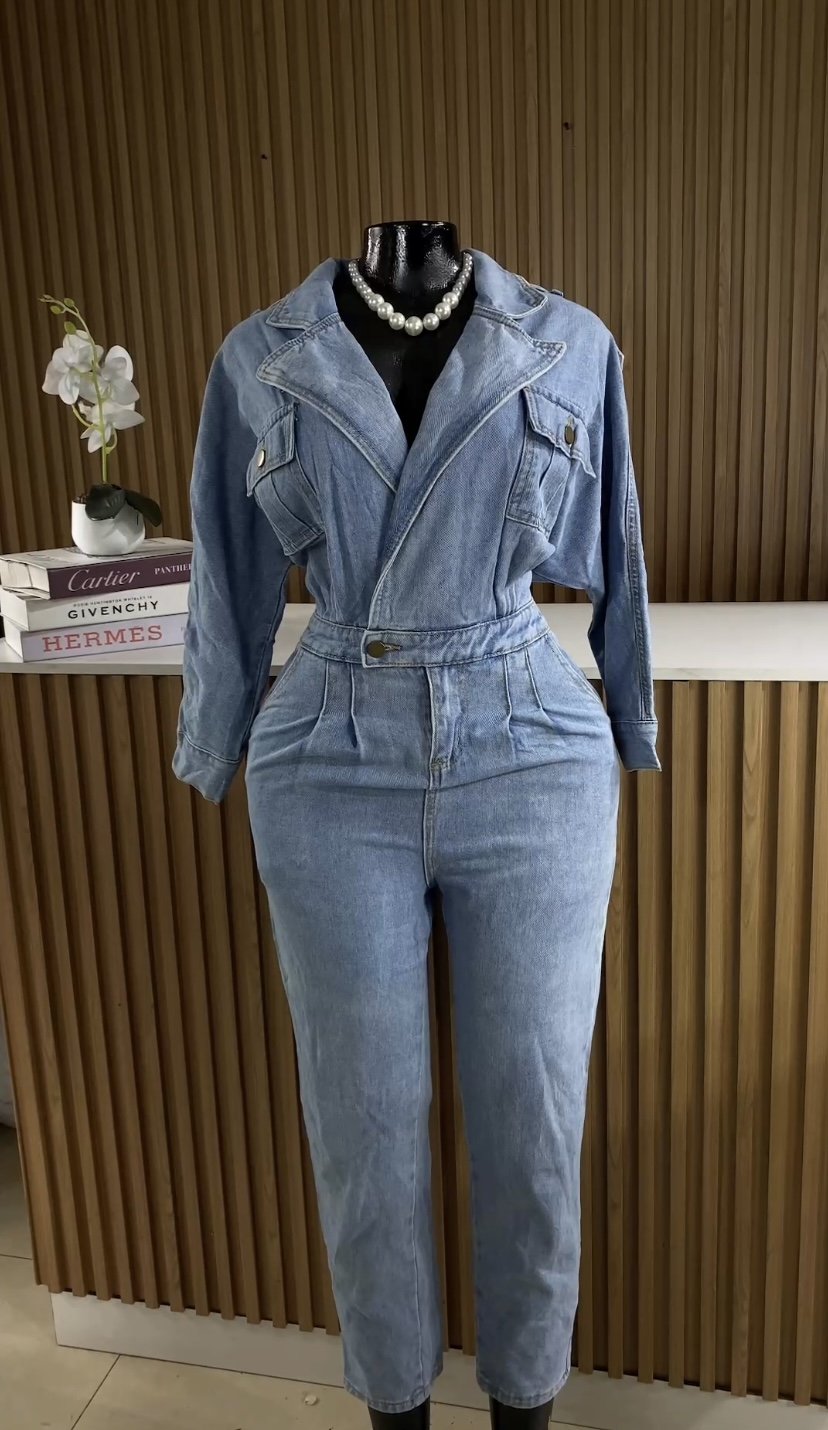 Blue denim jumpsuit 064
