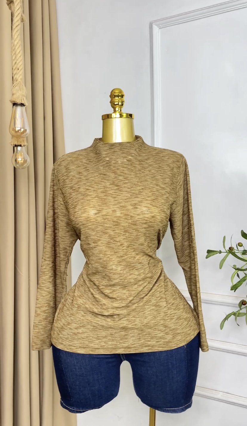 Light brown mesh Top M079