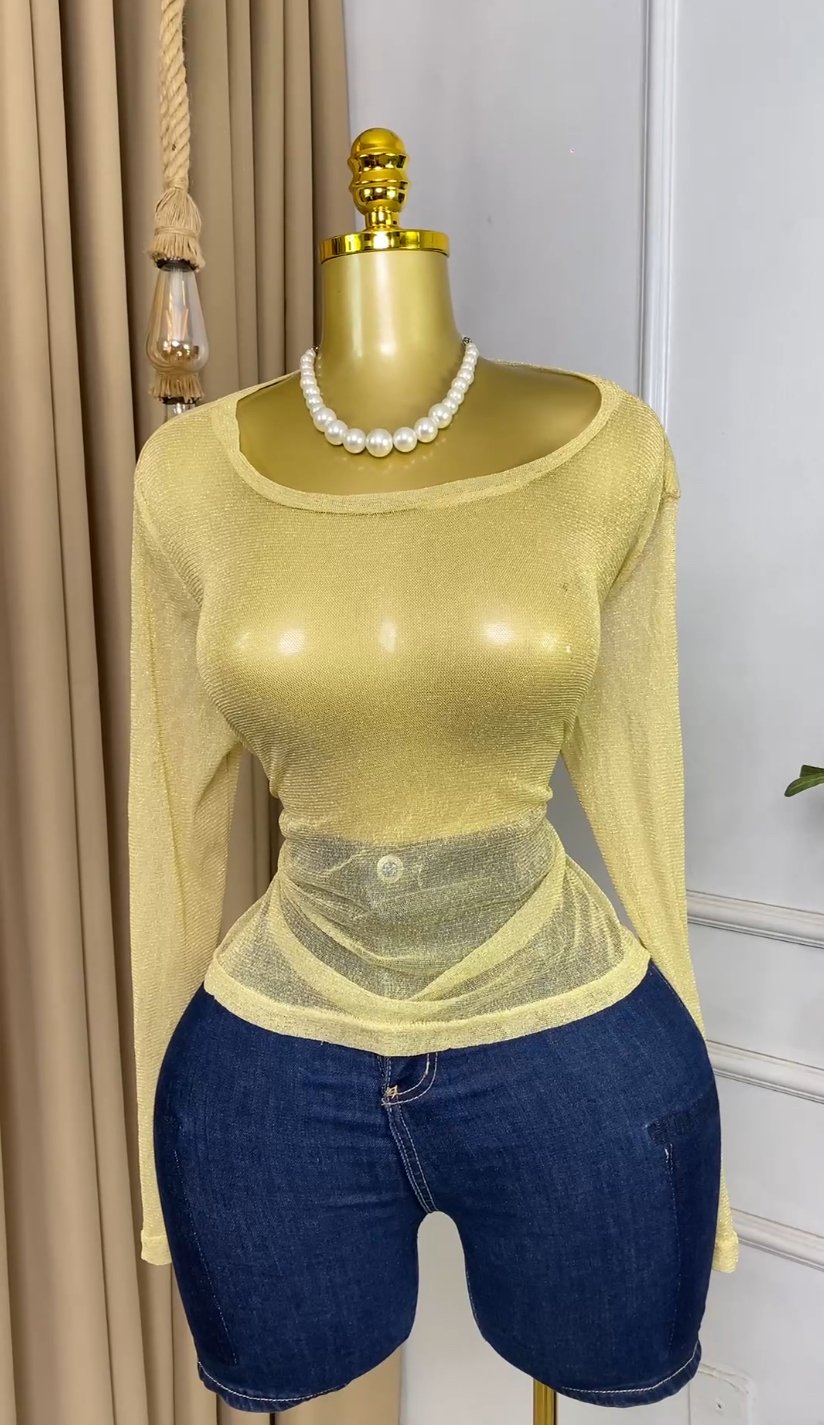 Yellow mesh Top M374