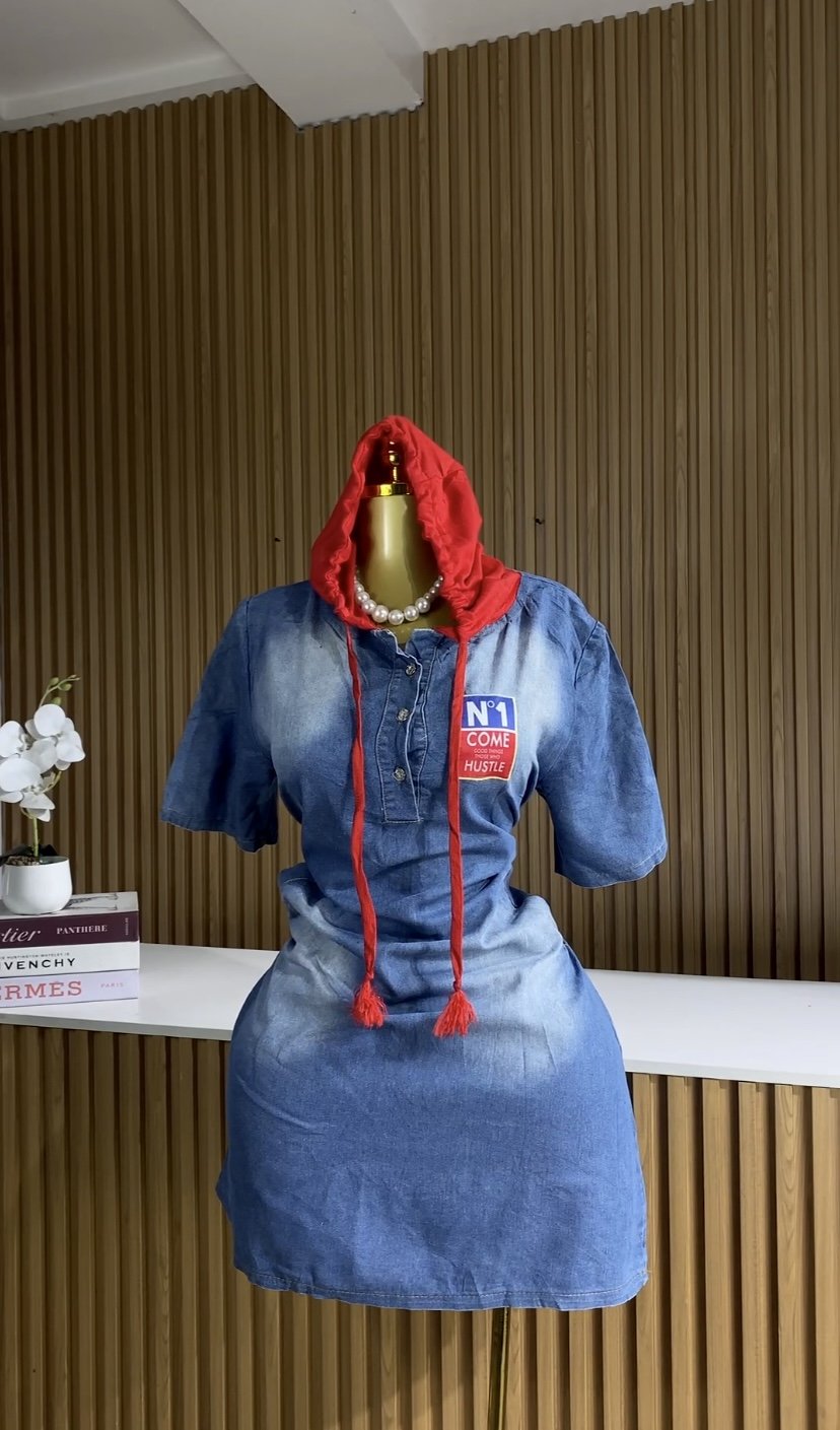 Blue&red hoodie dress 126