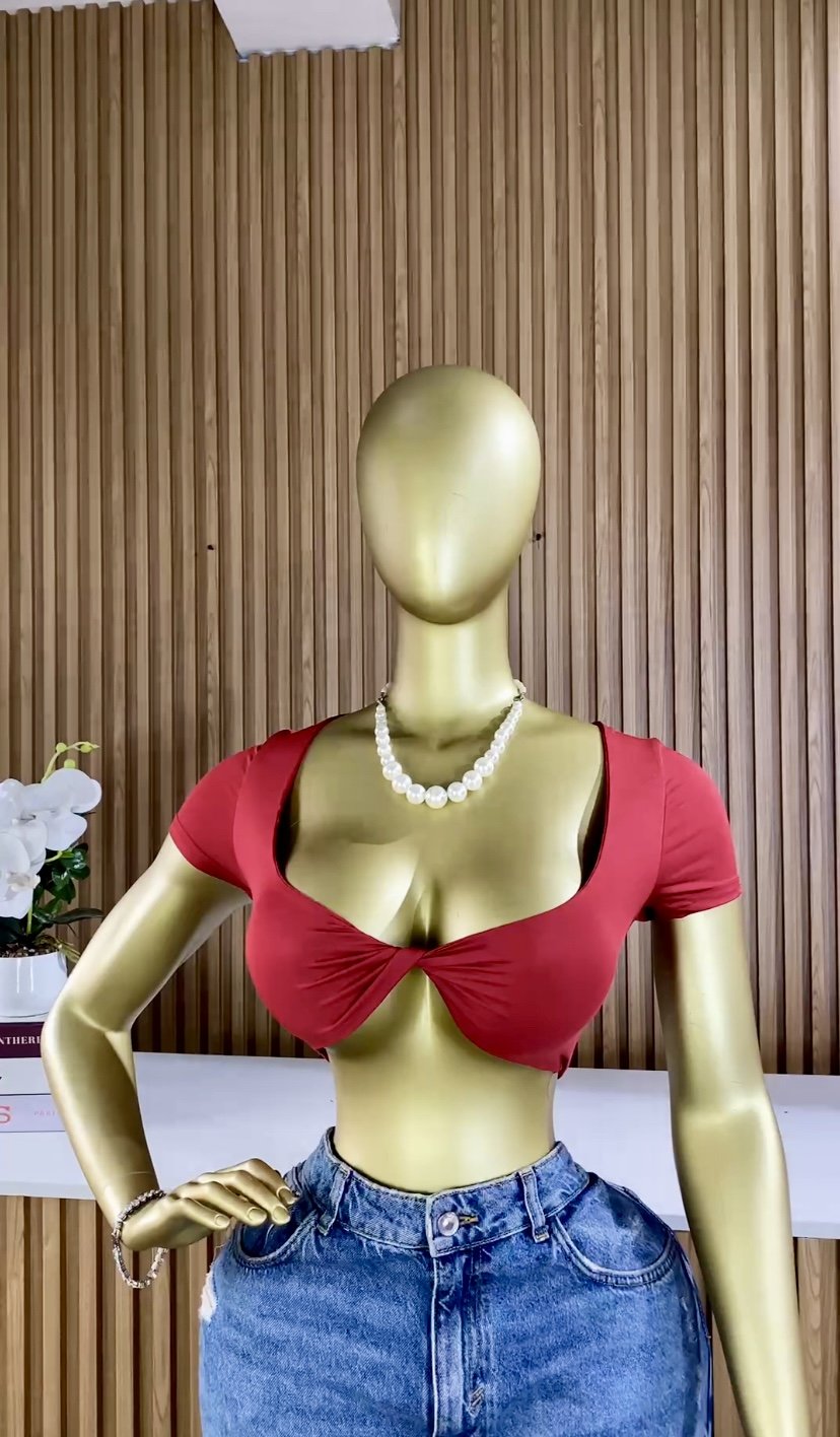 SHEIN wine crop top T108