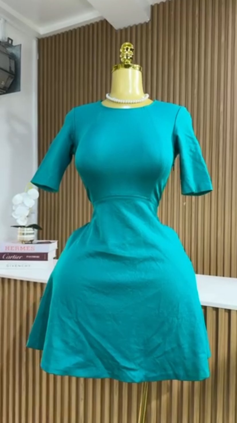 Elegant teal green Corporate Dress 110