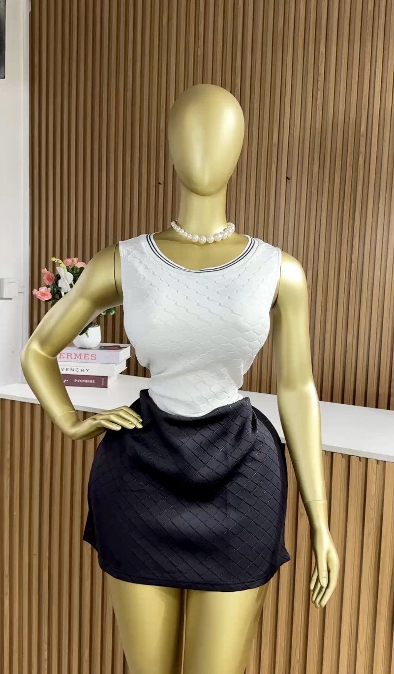 Black&white two-tone sleeveless dress  213 (40D)