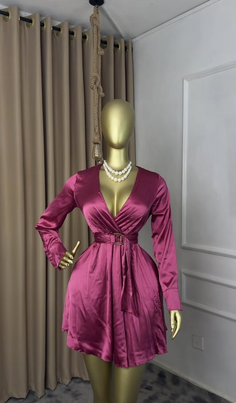 Purple silk dress P187