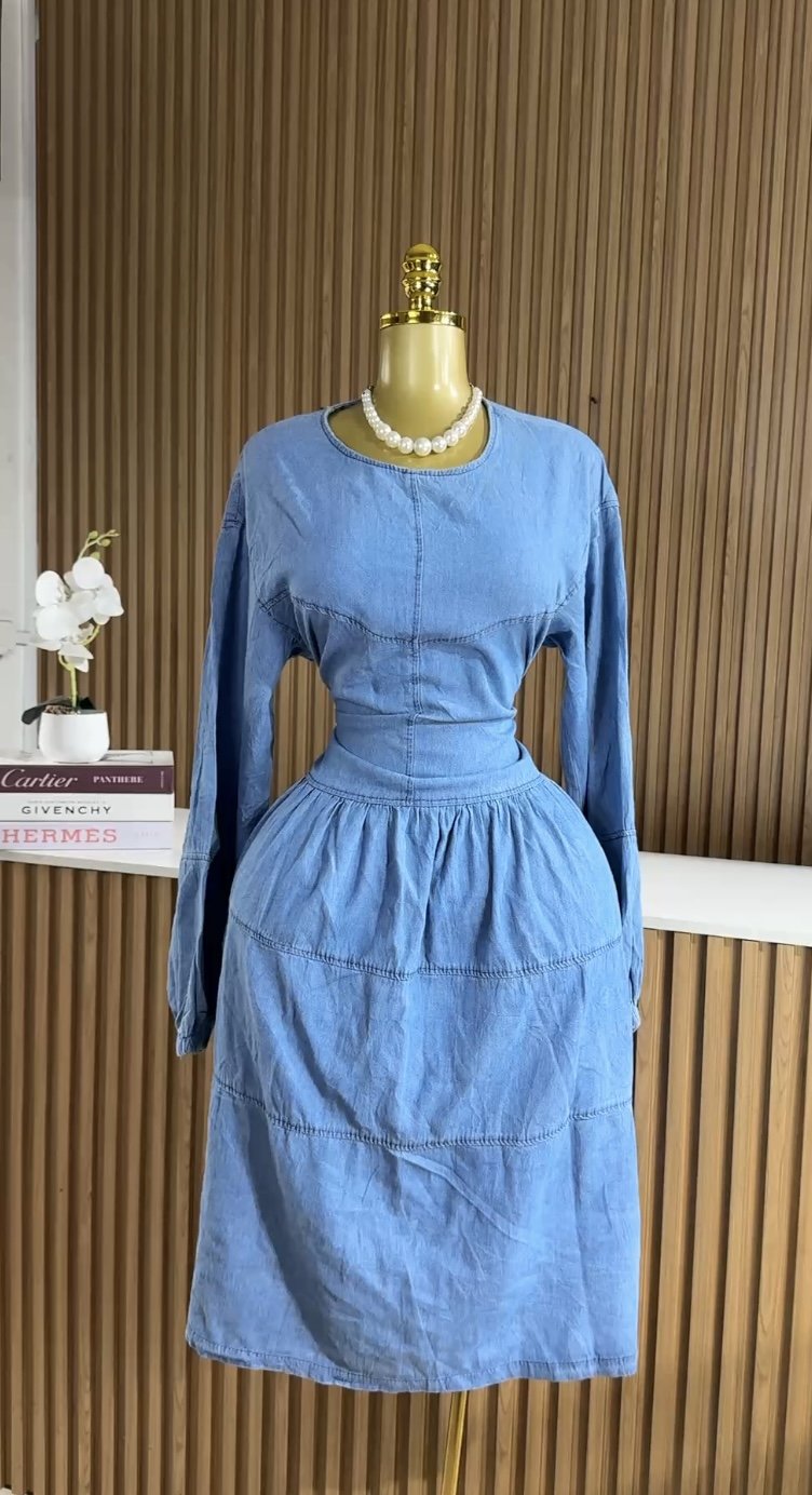 Blue long sleeve dress 152
