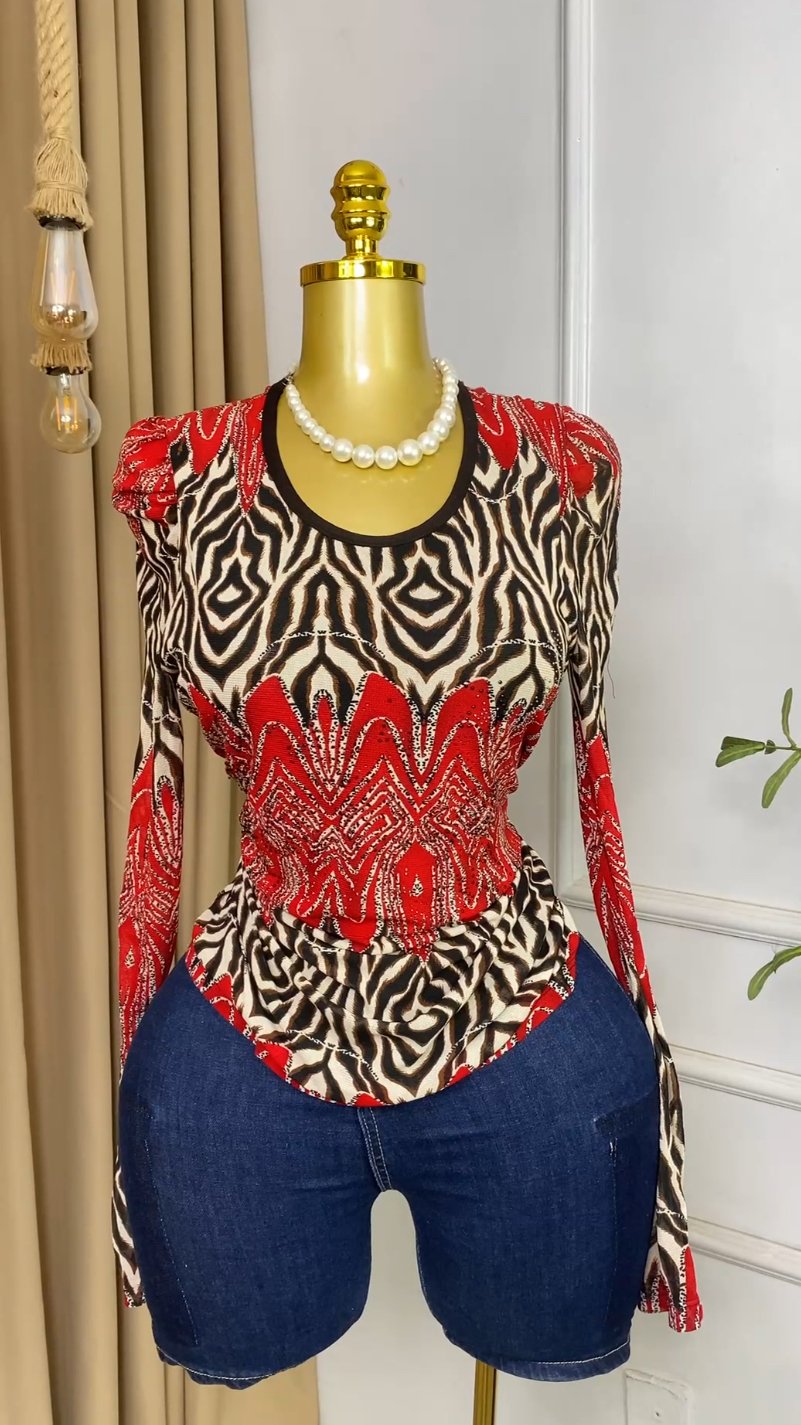 Red&brown mesh Top M290