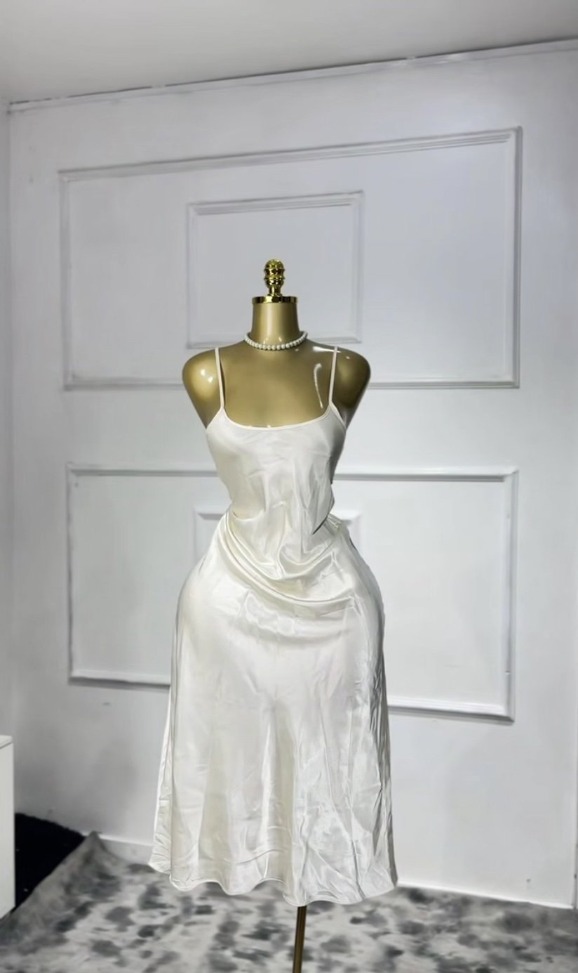 White silk dress P004