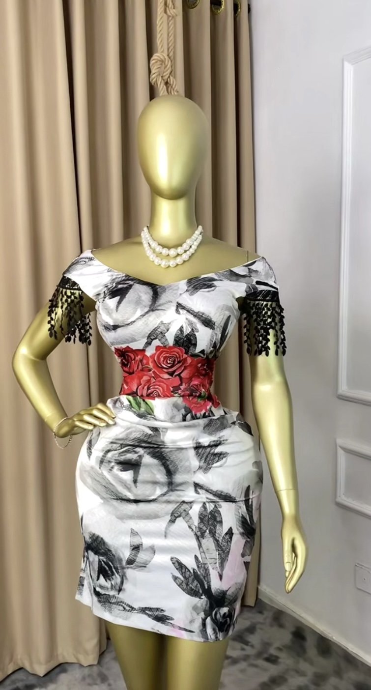 White&black chic dress P173