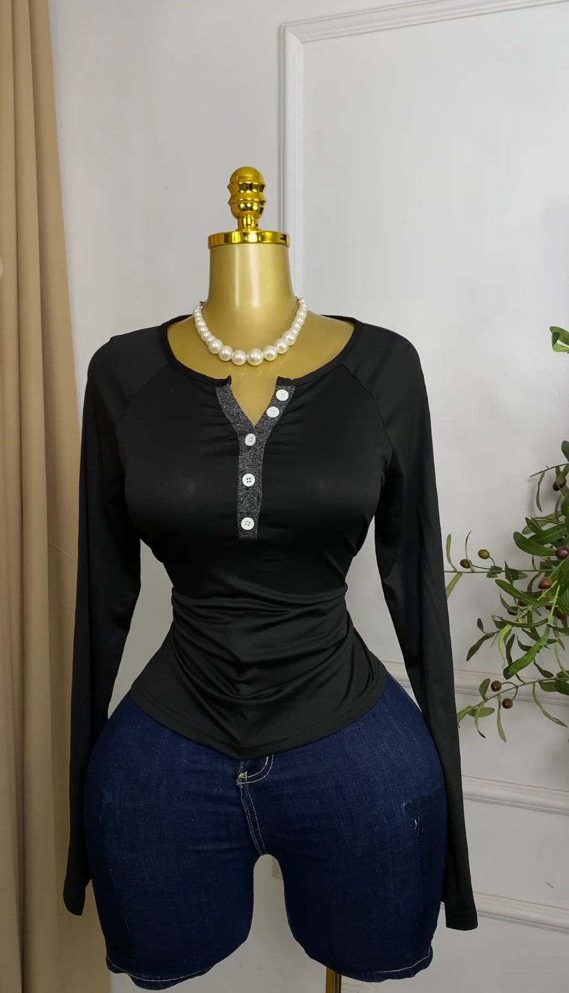 Black long sleeve Top M536