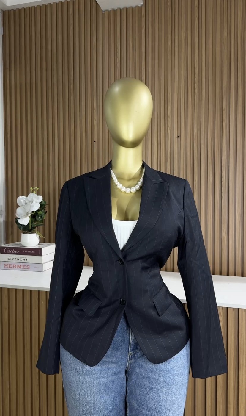 Black patterned blazer S222