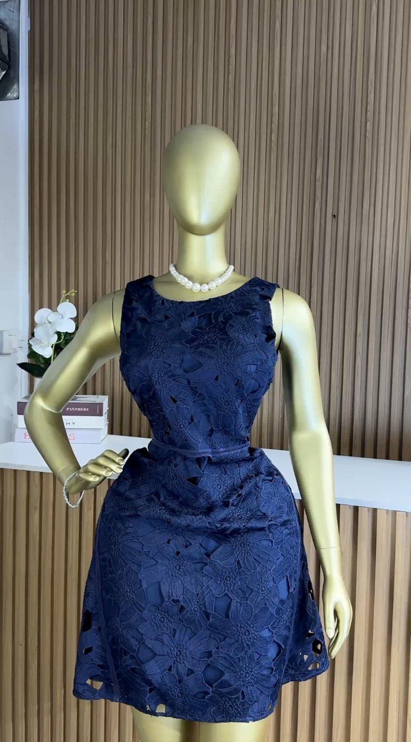 Deep blue Lacey dress C014