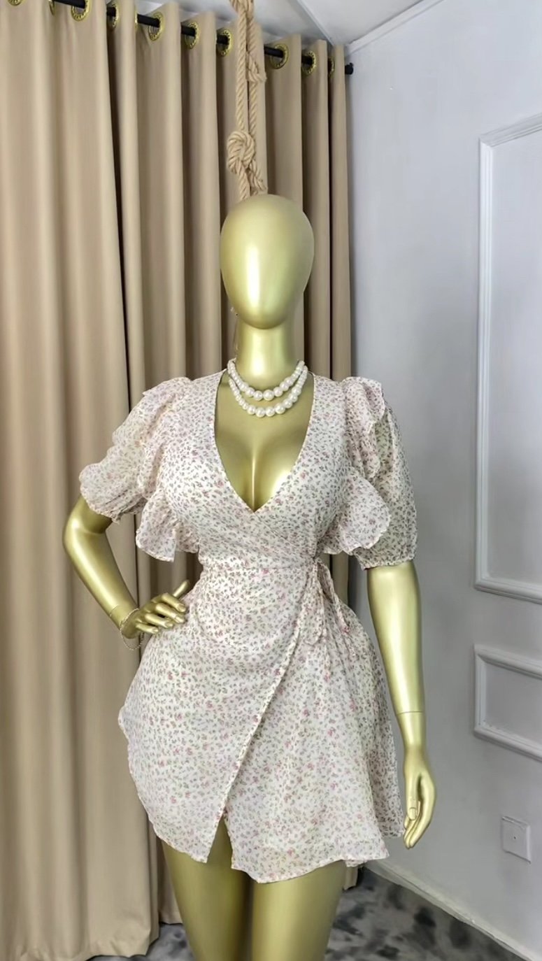 White floral dress P159