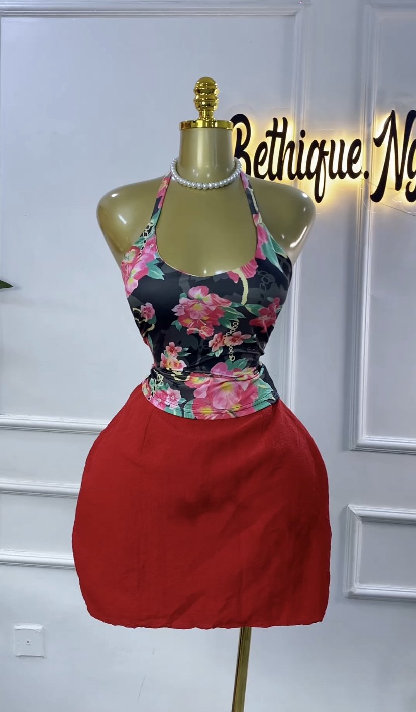 Black floral top only SET 69