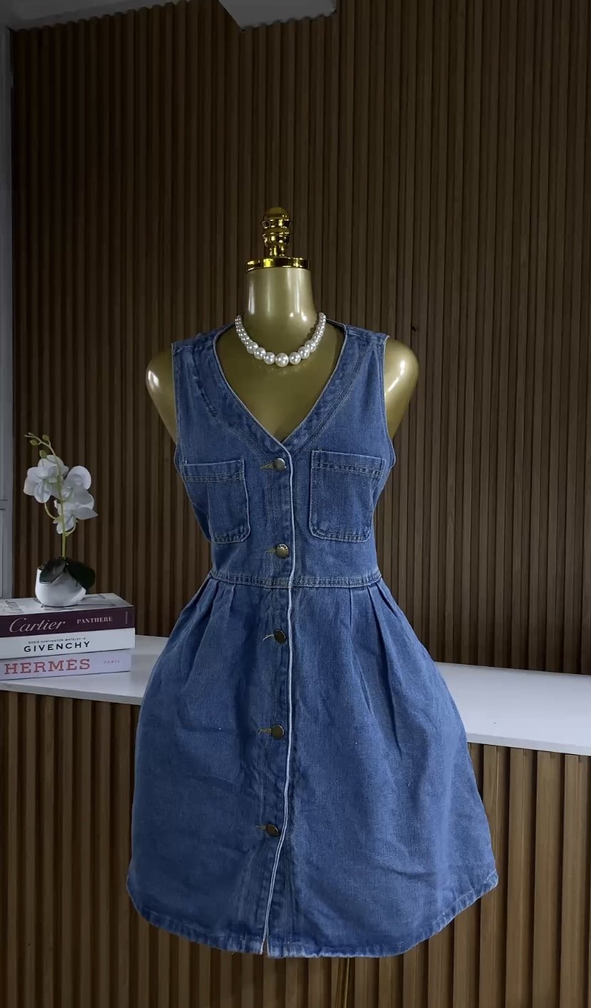Blue denim dress 076
