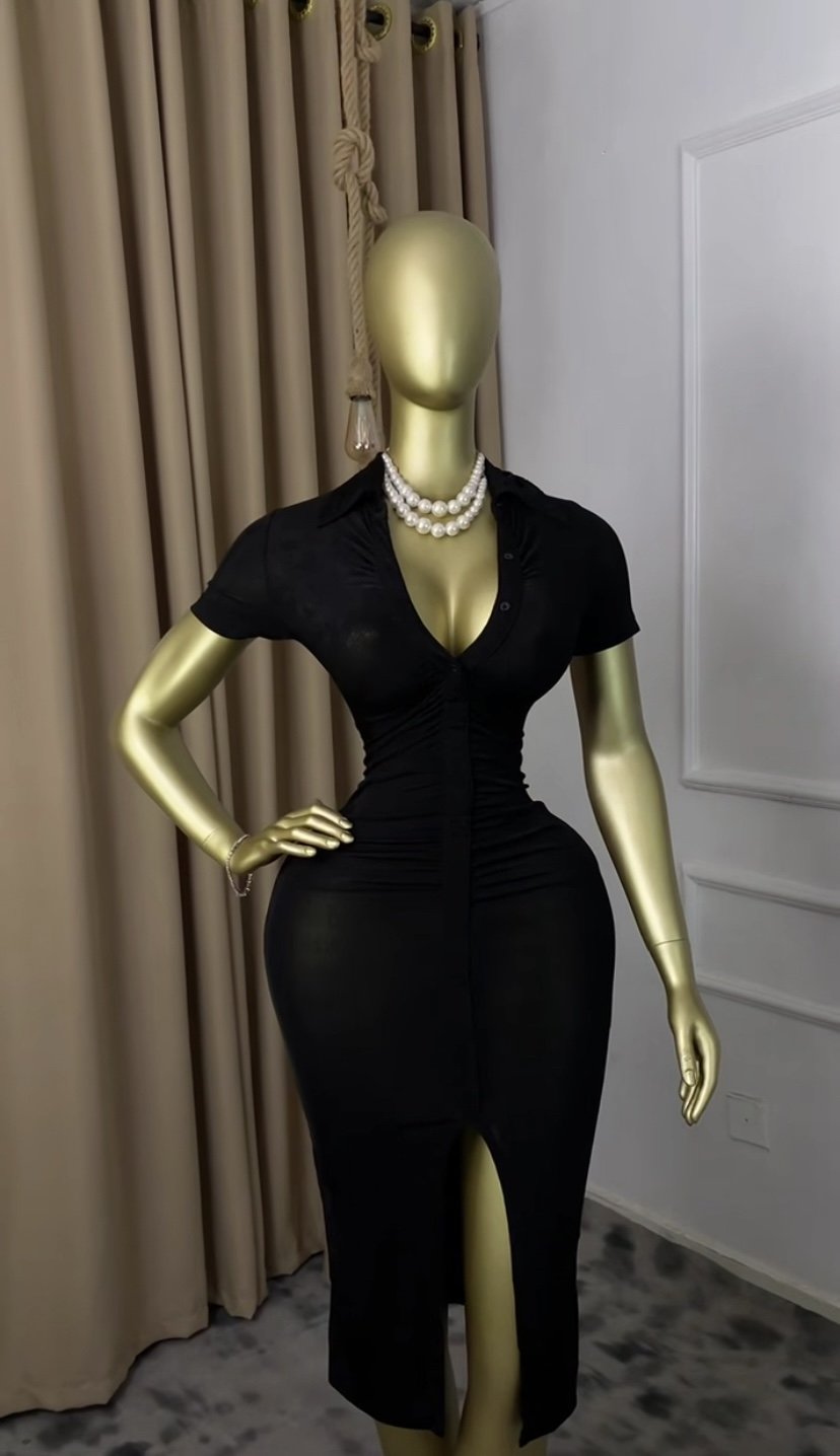 Black bodycon dress P252