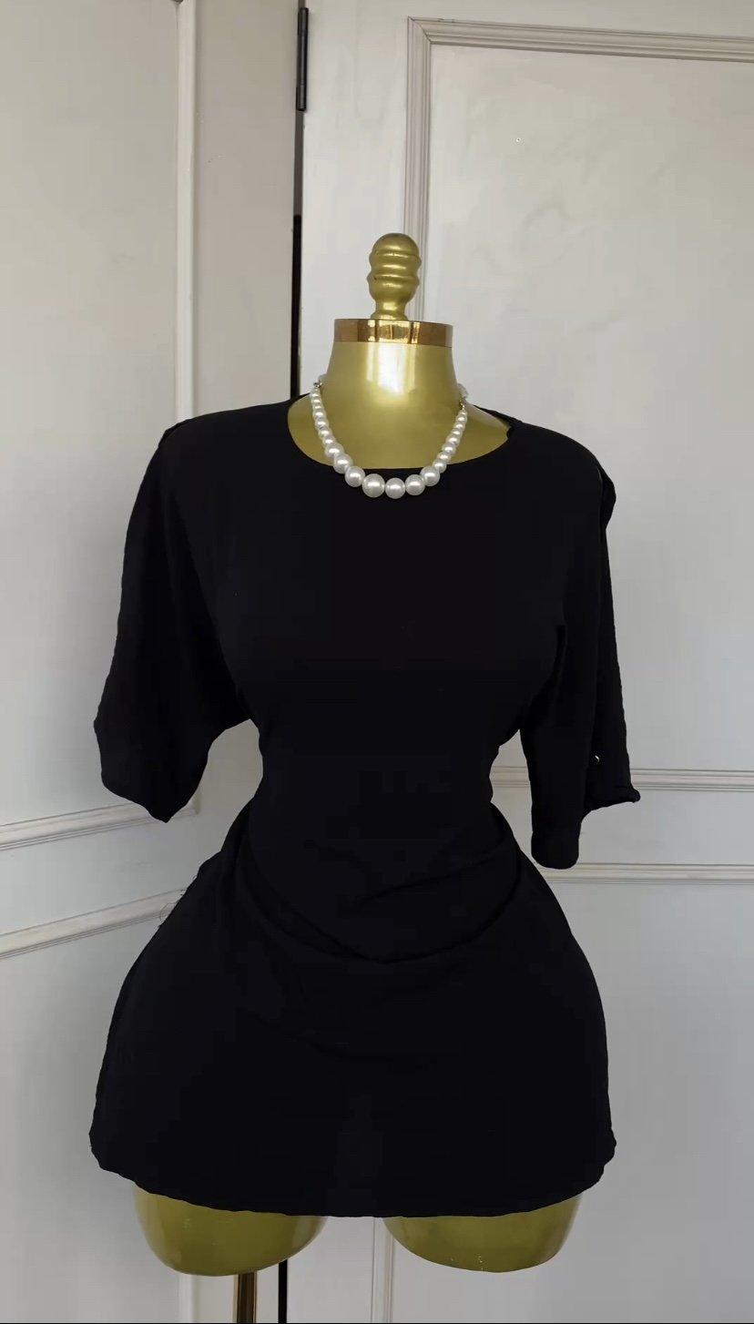 Stylish black mini dress 691 (40D)