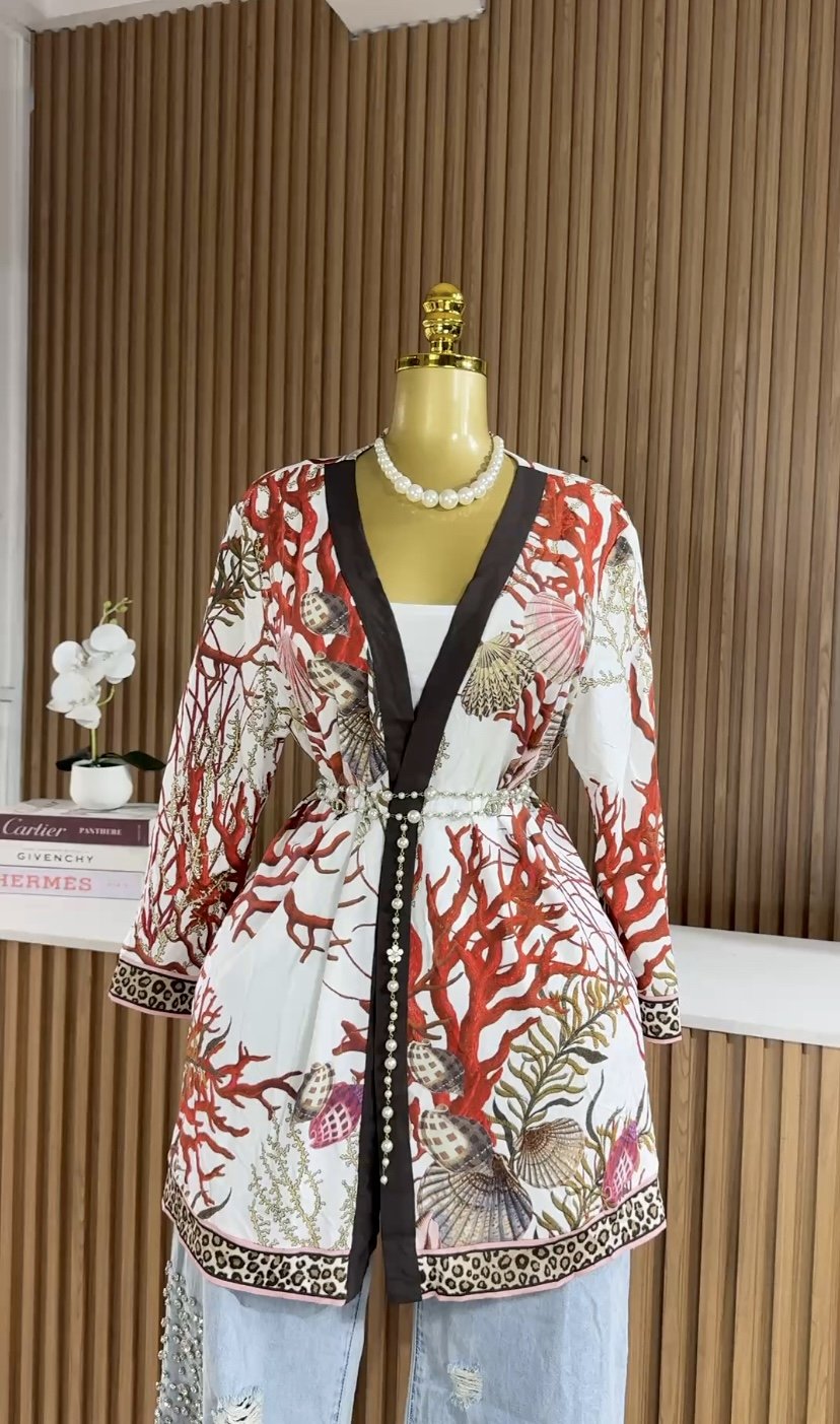 Stylish Red&white blazer A064