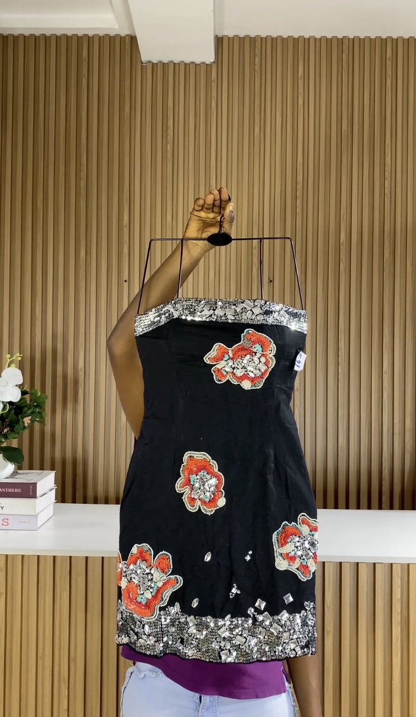 Black&silver tube dress C165