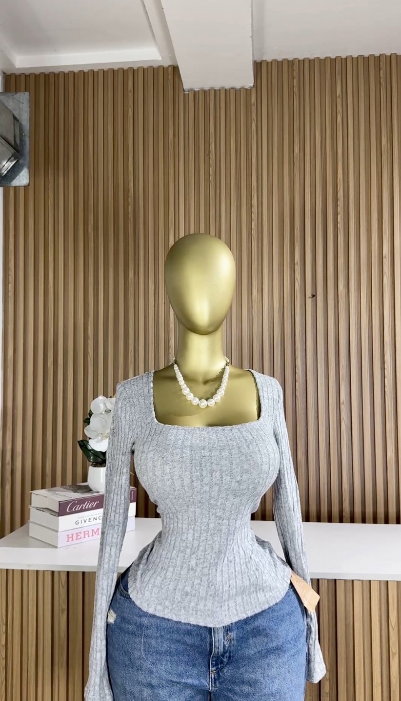 SHEIN grey long sleeve top
