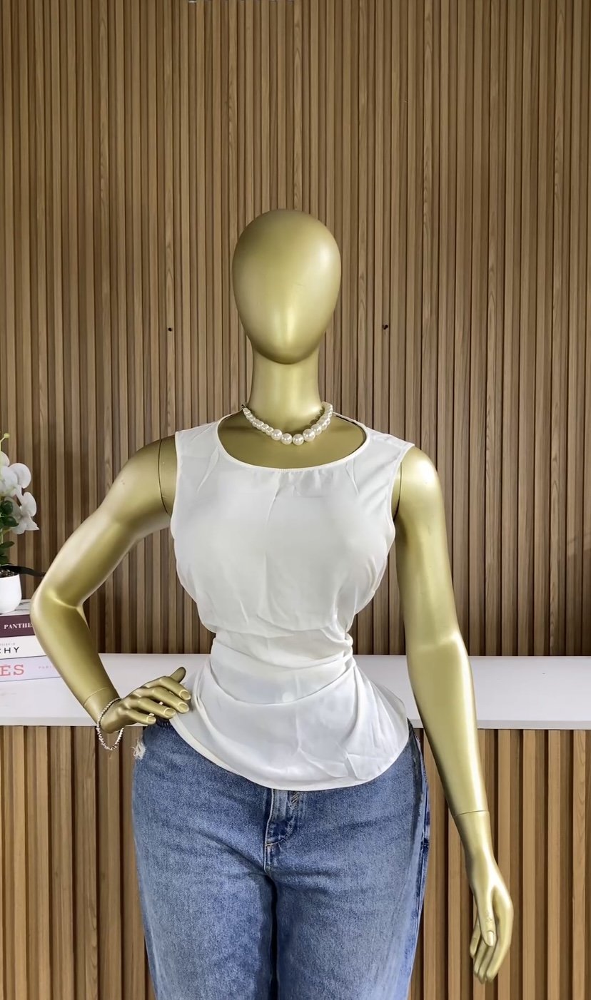 White sleeveless top R201