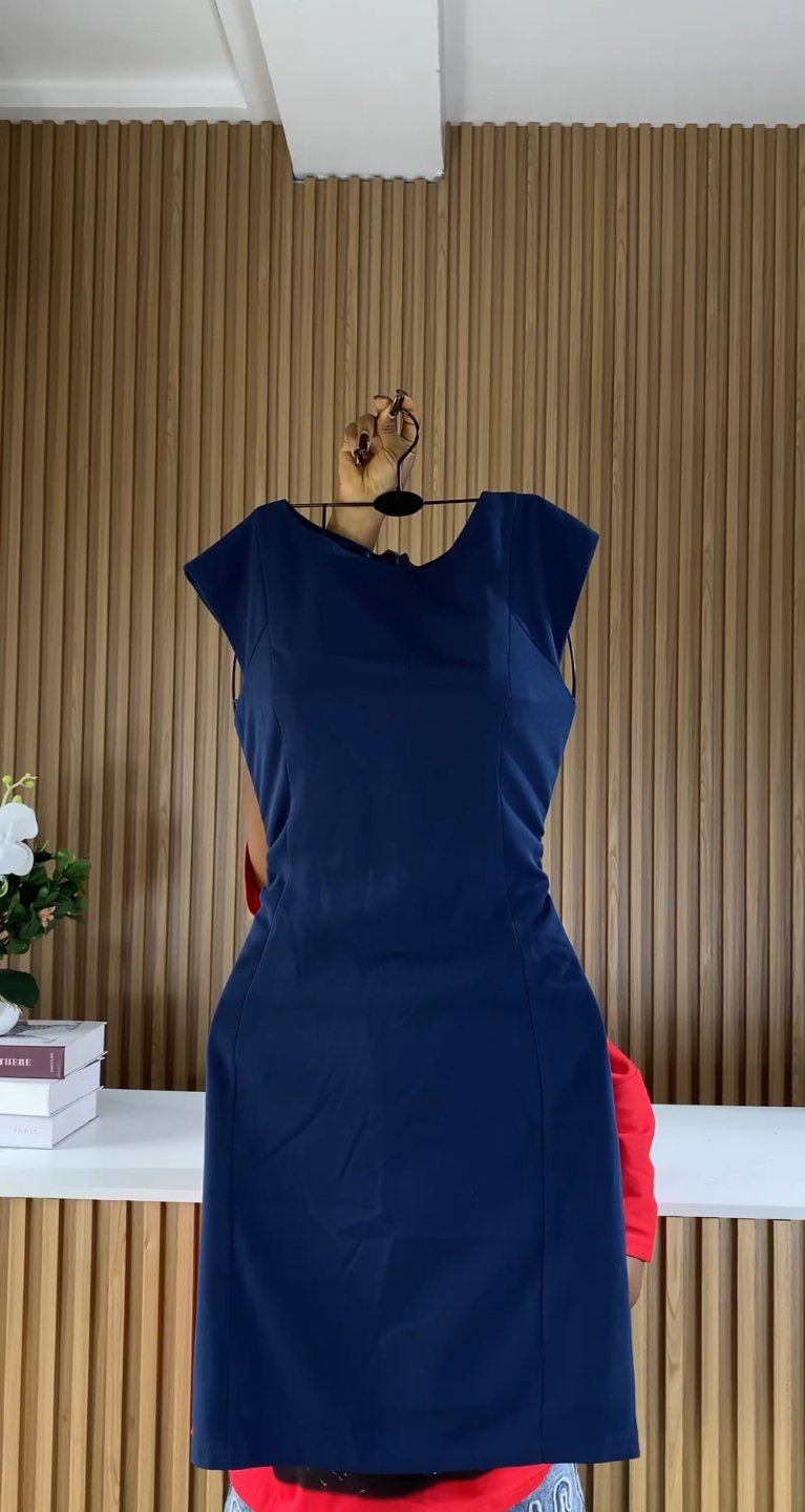 Stylish blue cop dress C198