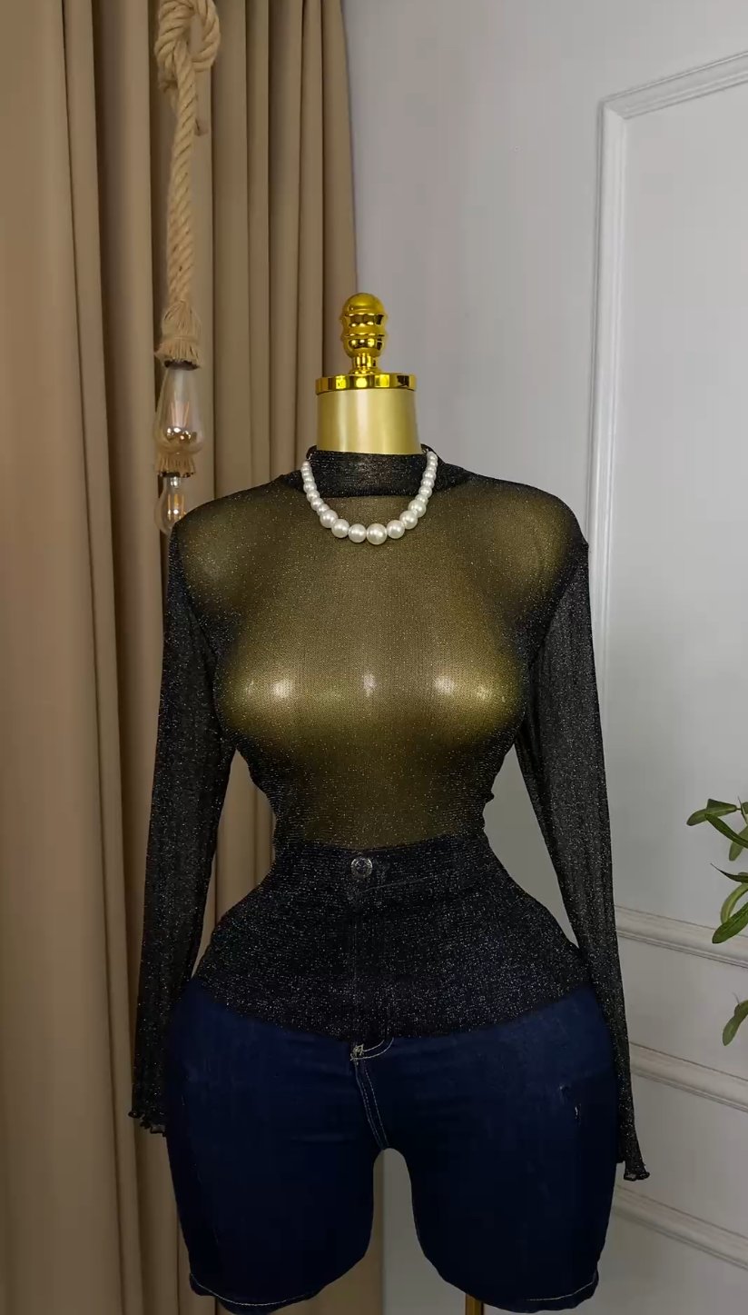 Black mesh Top M491
