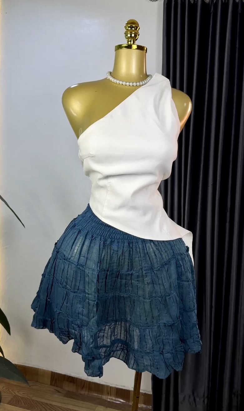 Dark blue mini skirt 303