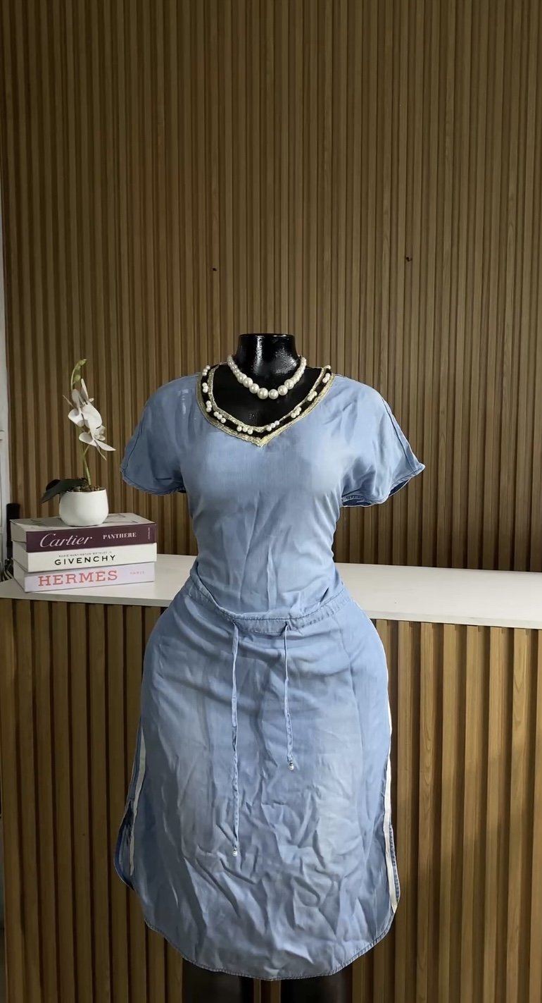 Light blue denim dress 091