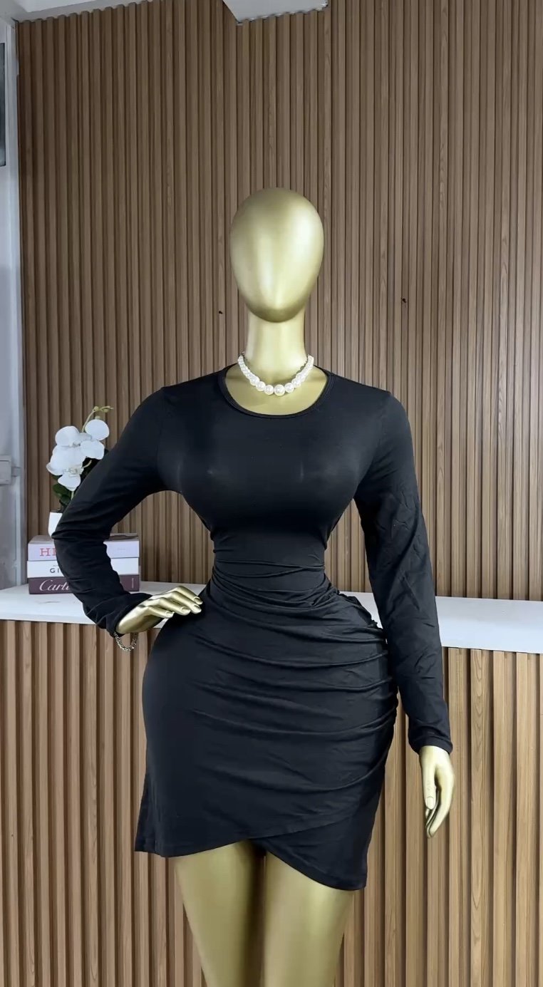 Black chic wrap dress B111 (40D)