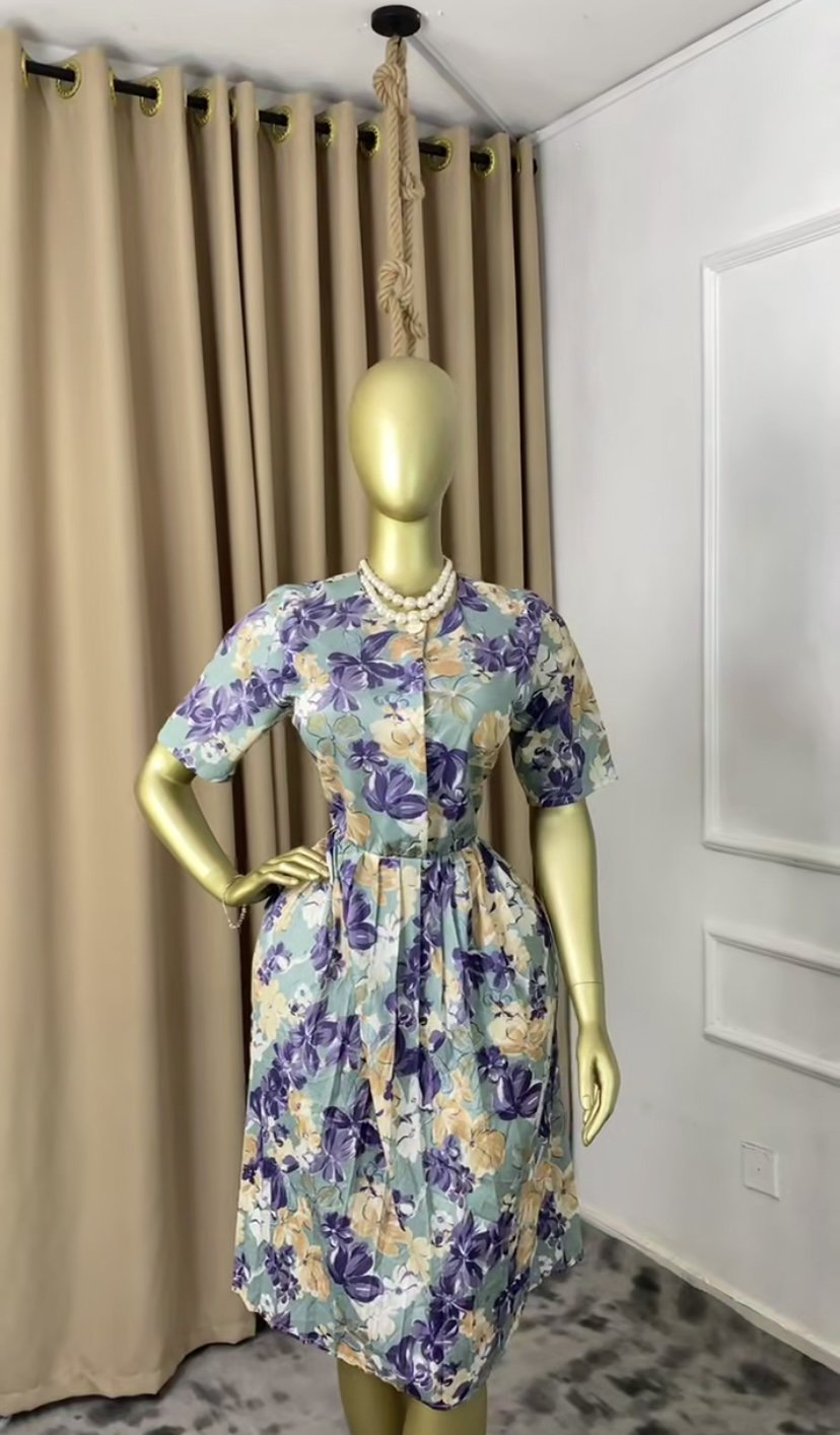 Stylish blue print dress P249