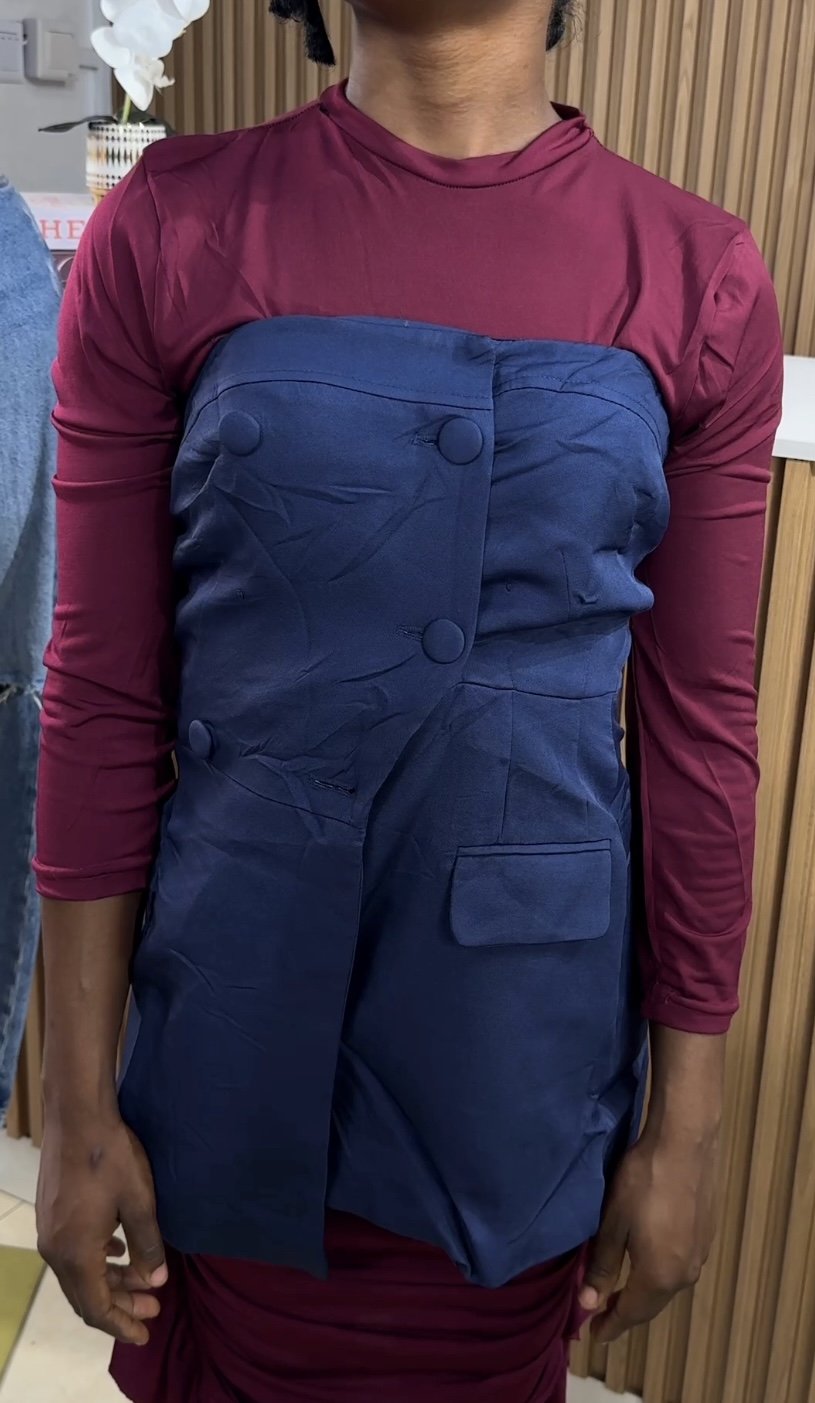 Dark blue tube blazer S001