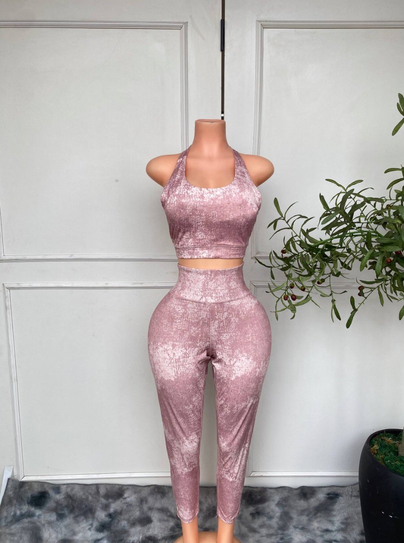 Pink &white long combo 061