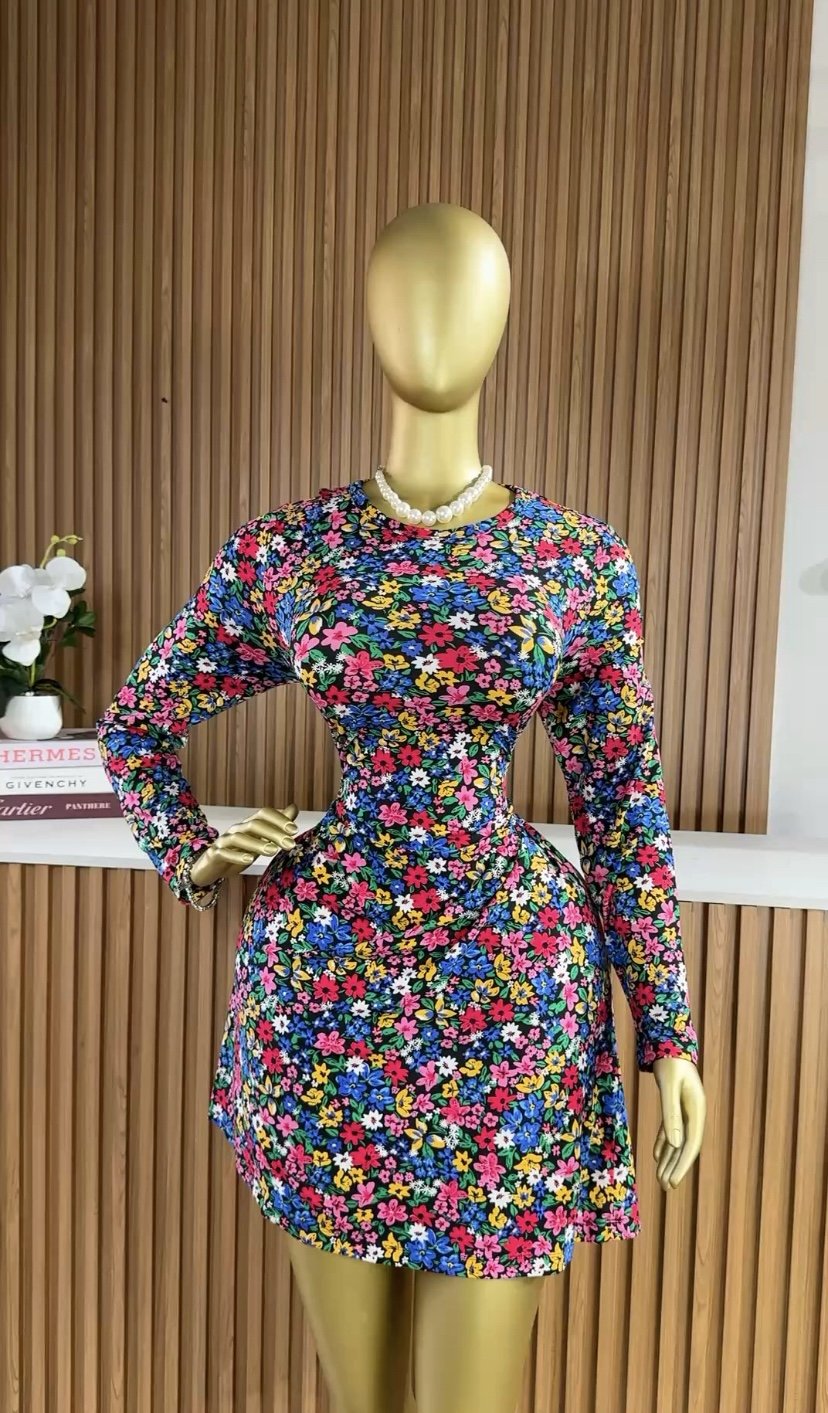 Multicolored floral dress 769 (40D)