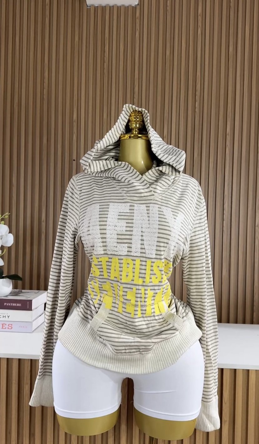 Brown&white striped Hoodie R777