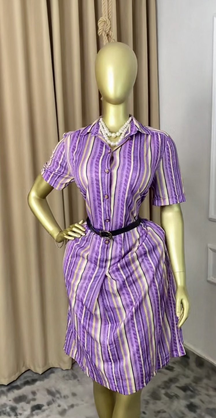 Purple patterned dress P166