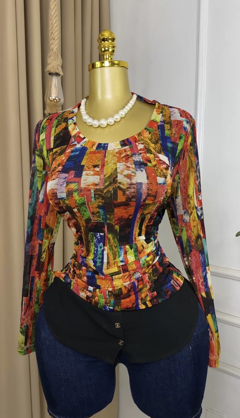Multicolored mesh Top M367