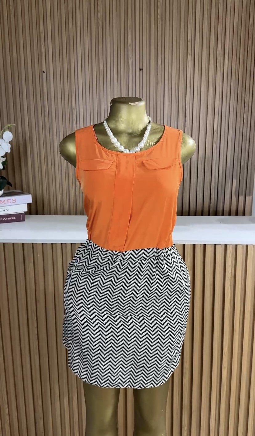 Orange multicolor dress B262 (40D)